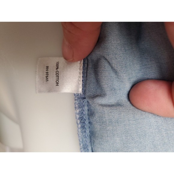 J Jill Womens Denim Button Down Collard Tapered Top Size XS - Picture 11 of 12